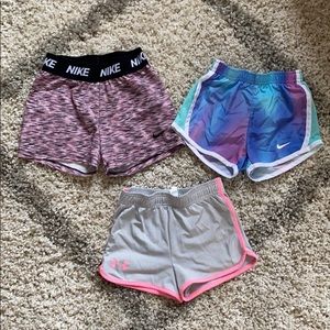 2T Girls Athletic Shorts Bundle Nike&UnderArmour